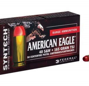 Federal 40 S&W American Eagle AE40SJ1 165 Grain Synthetic Jacket 50 rounds