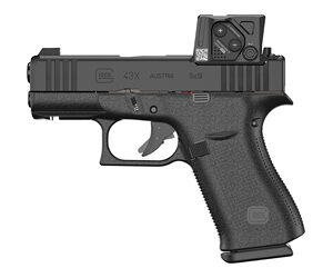 Glock 43X M.O.S. 9mm pistol with Aimpoint COA optic installed, black finish