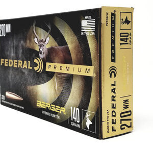 Federal 270 Win Ammunition P270BCH1 140 Grain Berger Hybrid Hunter 20 Rounds