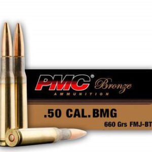 PMC 50 BMG Ammunition Bronze PMC50A 660 Grain Full Metal Jacket 10 rounds
