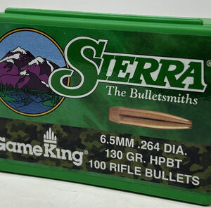 Sierra 6.5mm (.264 Dia) Reloading Bullets Gameking SRAA1728 130 Grain Hollow Point Boat Tail 100 Pieces