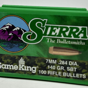 Sierra 7mm (.284 Dia) Reloading Bullets Gameking SRAA1905 140 Grain Boat Tail Spitzer Soft Point 100 Pieces