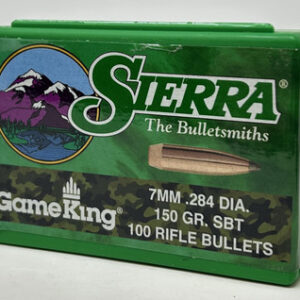 Sierra 7mm (.284 Dia) Reloading Bullets Gameking SRAA1913 150 Grain Boat Tail Spitzer Soft Point 100 Pieces