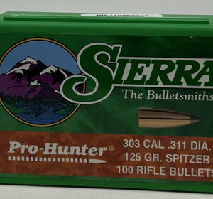 Sierra 303 Cal (.311 Dia) Reloading Bullets Pro Hunter SRAA2305 125 Grain Spitzer Soft Point 100 Pieces