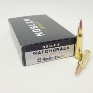 Nosler 22 Nosler Ammunition 85 Grain Reduced Drag Factor NOS60162 20 Rounds